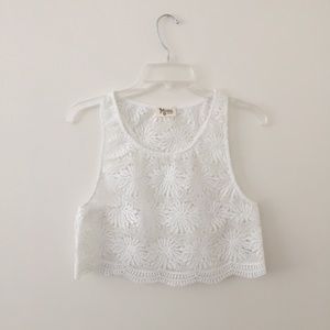White Crochet Crop Tank - Show me your Mumu